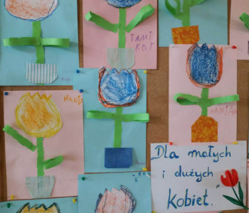 prace dzieci z tulipanami