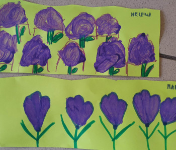 prace z fioletowymi tulipanami